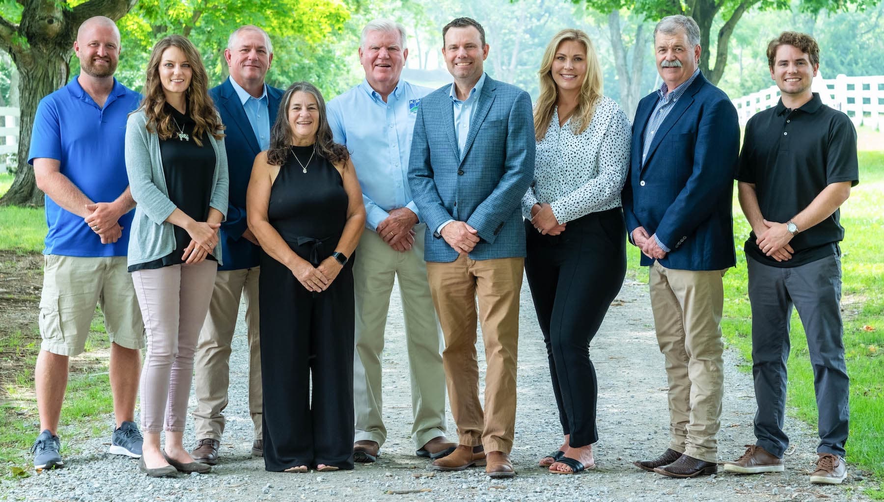 all real estate agents at KY Prime Realty standing on a gravel road and grass